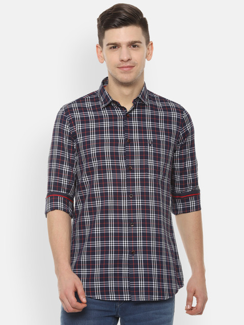 

Allen Solly Men Blue & Red Slim Fit Checked Casual Shirt