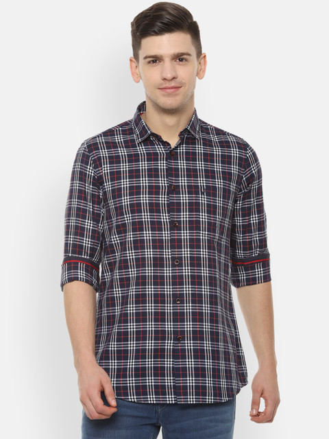 

Allen Solly Men Blue & Red Slim Fit Checked Casual Shirt