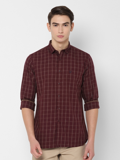 

Allen Solly Men Maroon Slim Fit Checked Casual Shirt