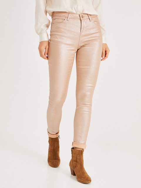 

promod Women Pink Skinny Fit Mid-Rise Clean Look Stretchable Jeans