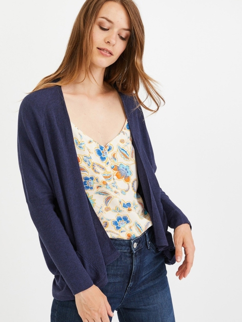 

promod Women Navy Blue Solid Sweater