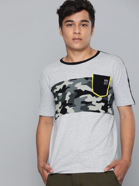 

HRX by Hrithik Roshan Boys Grey Printed Regular Fit Round Neck T-shirt