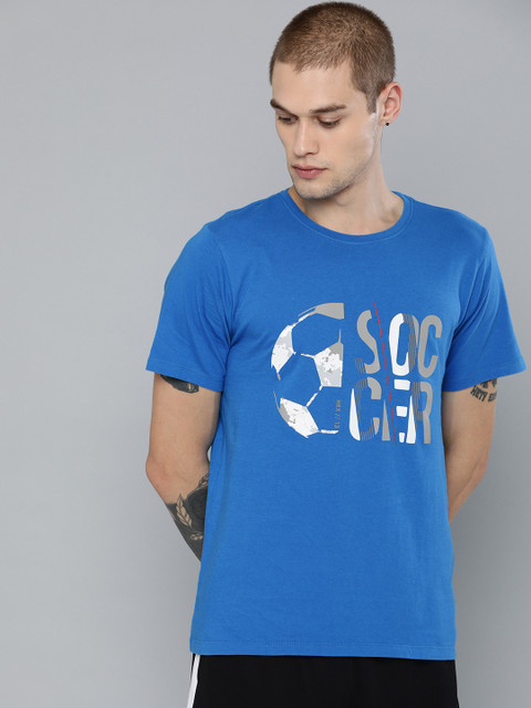 

HRX by Hrithik Roshan Men Blue Printed Round Neck T-shirt
