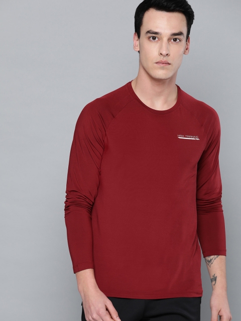 

HRX by Hrithik Roshan Men Maroon Solid Rapid Dry Regular Fit Training T-shirt