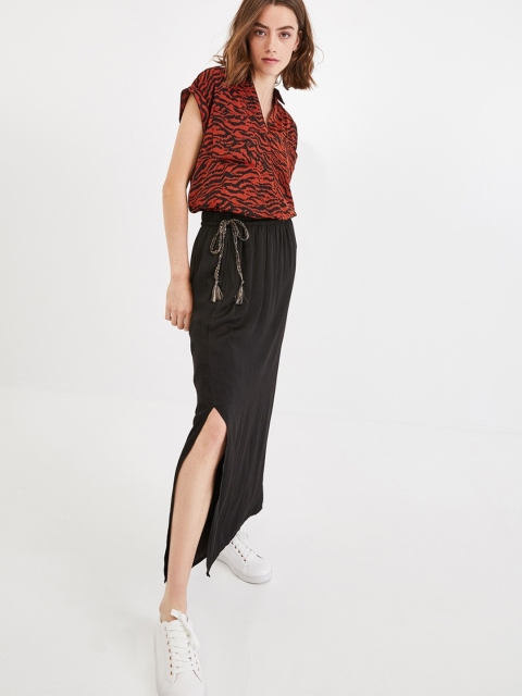 

promod Women Black Solid Flared Skirt