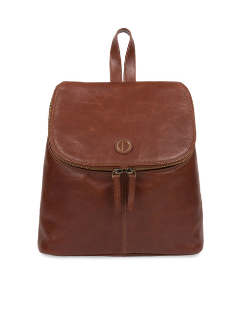

PURE LUXURIES LONDON Women Brown Solid Genuine Leather Marbury Backpack