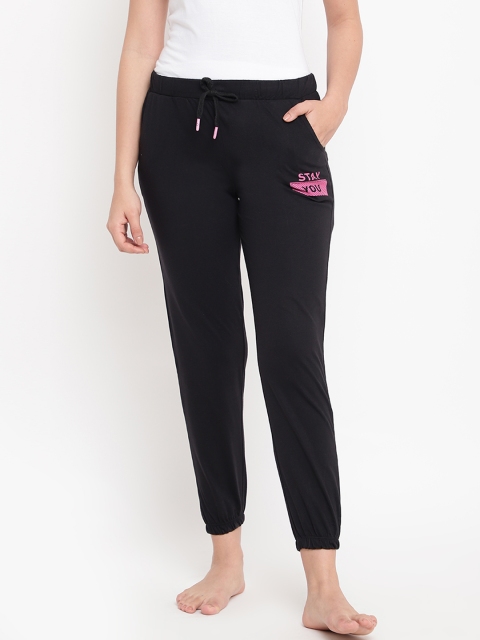 

Sweet Dreams Women Black Solid Joggers