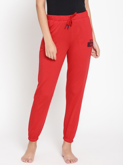 

Sweet Dreams Women Coral Red Solid Joggers