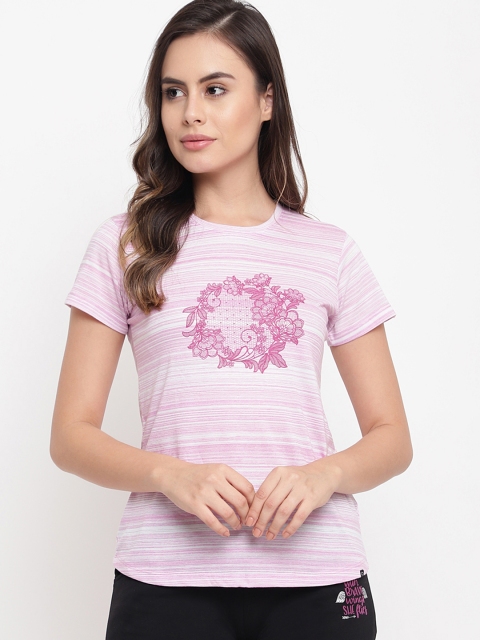 

Sweet Dreams Women Purple & White Striped Lounge T-Shirt