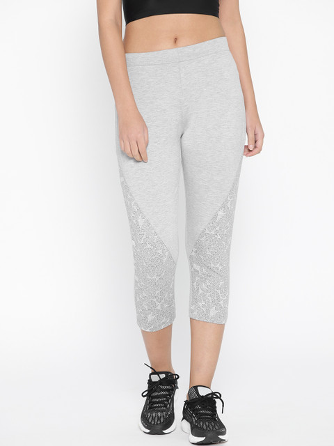 

Sweet Dreams Women Grey Melange Printed Slim Fit Workout Capris