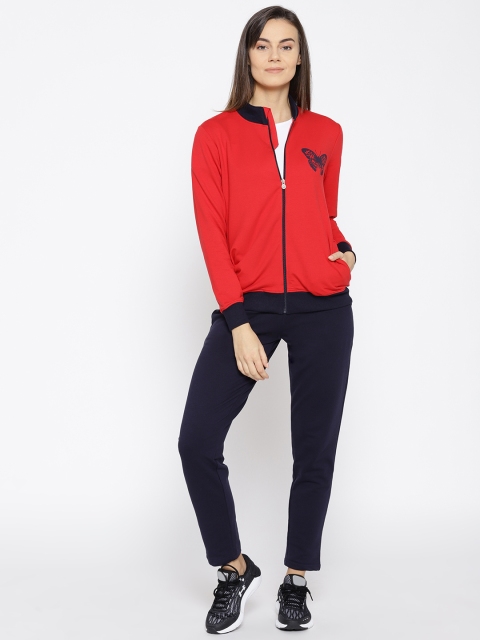 

Sweet Dreams Women Red & Navy Solid Tracksuit