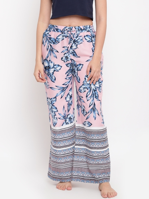 

Sweet Dreams Women Pink & Blue Printed Lounge Pants