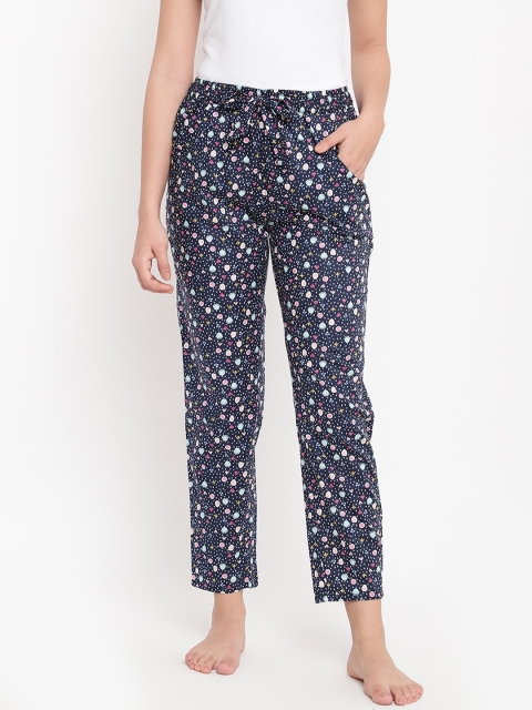 

Sweet Dreams Women Navy Blue & White Printed Lounge Pants