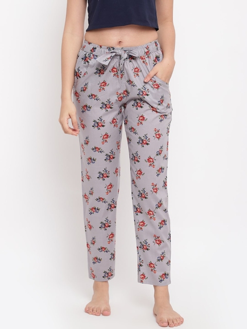 

Sweet Dreams Women Grey & Red Floral Printed Lounge Pants