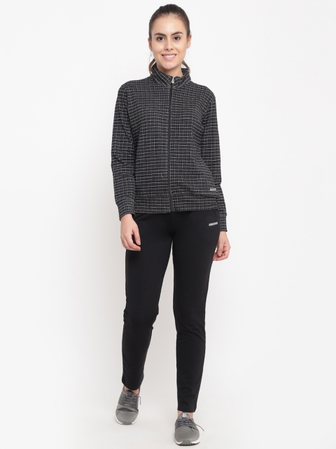 

Sweet Dreams Women Black & Off-White Checked Workout Tracksuit