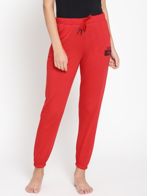

Sweet Dreams Women Coral Red Solid Joggers