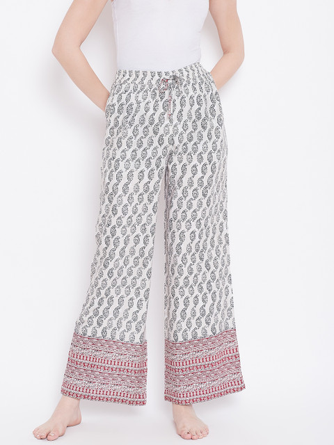 

Sweet Dreams Women Beige & Navy Blue Printed Lounge Pants