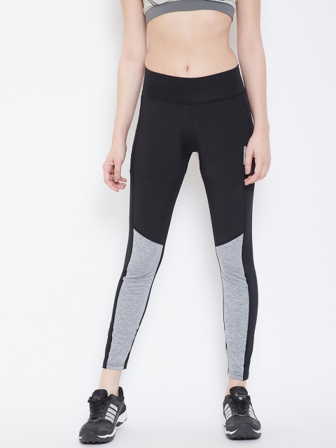 

Sweet Dreams Women Black & Grey Melange Colourblocked Tights