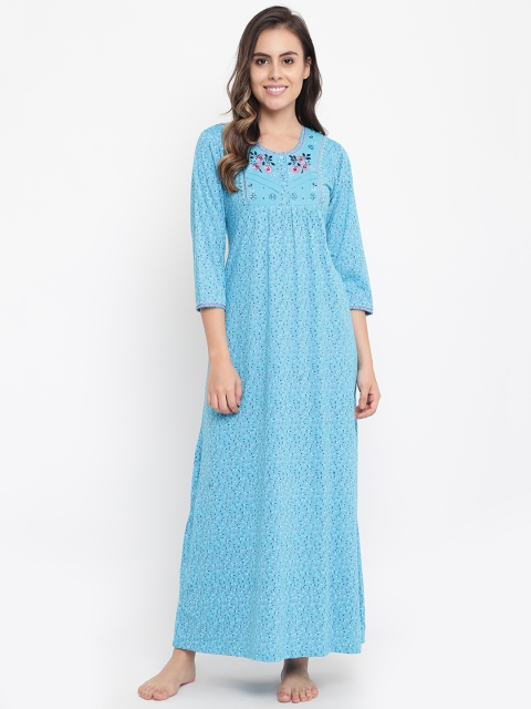 

Sweet Dreams Blue Printed Nightdress 290778