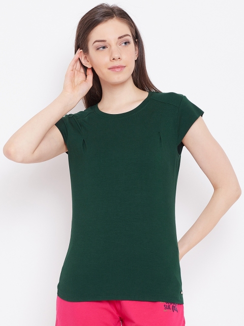 

Sweet Dreams Women Green Solid Lounge T-Shirt