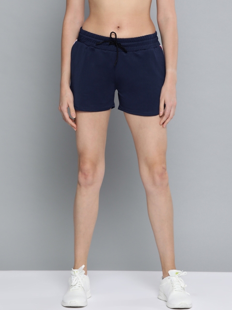 

HRX by Hrithik Roshan Women Navy Blue Solid Regular Fit Lycra Lifestyle Shorts