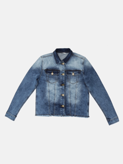 

Ms.Taken Women Blue Washed Denim Jacket