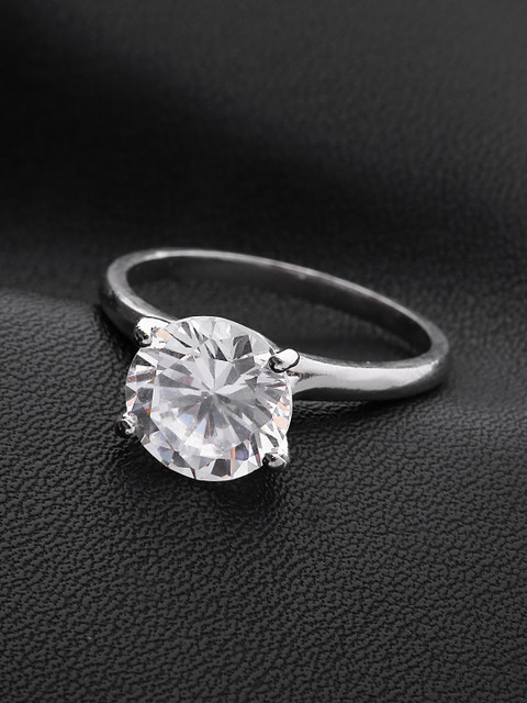 

Priyaasi Silver-Plated AD Studded Handcrafted Finger Ring