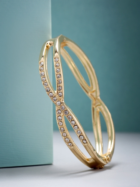 

Priyaasi Gold-Plated AD-Studded Handcrafted Bangle Style Bracelet