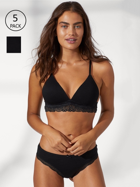 

H&M Women Black 5-Pack Brazilian Briefs 0758034001