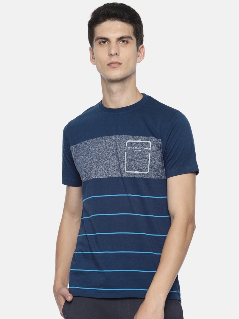 

Proline Active Men Blue Striped Round Neck T-shirt