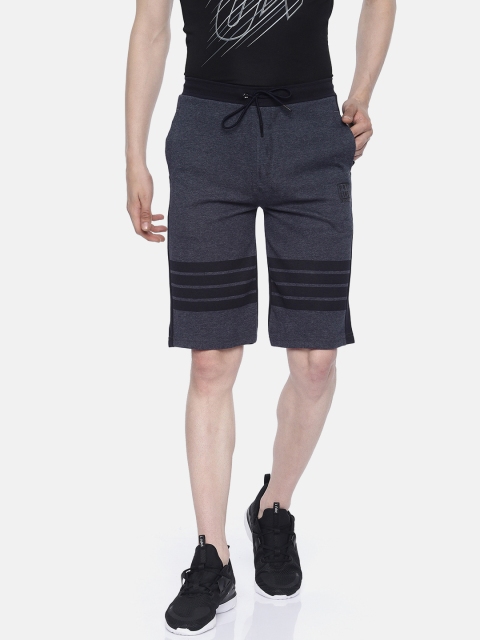 

Proline Active Men Navy Blue Striped Slim Fit Sports Shorts