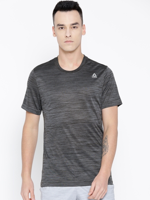 

Reebok Men Charcoal Grey CT Solid Round Neck Training T-shirt