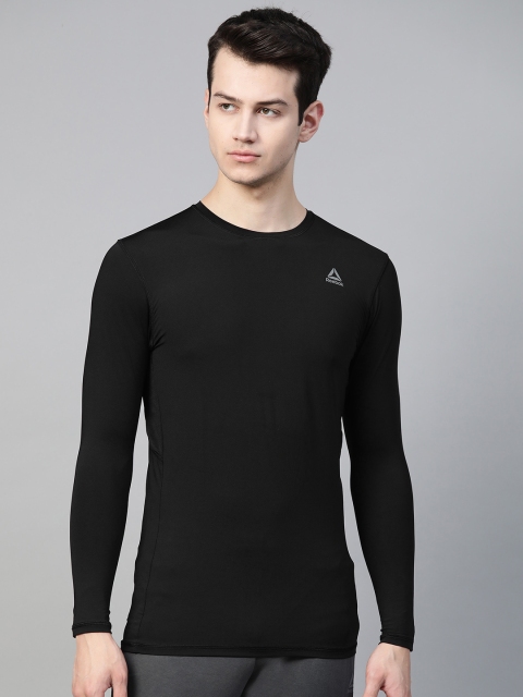 

Reebok Men Black Training Workout Compression Solid T-shirt