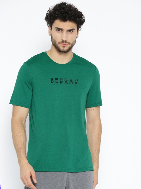 

Reebok Men Green & Black Running Essential Printed T-Shirt