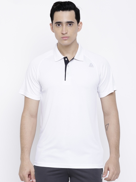 

Reebok Men White RAG Polo Collar T-shirt