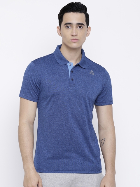 

Reebok Men Blue Solid GRN Polo Collar T-shirt