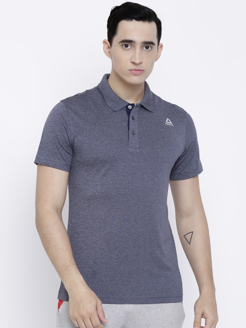 

Reebok Men Navy Solid GRN Polo Collar T-shirt, Navy blue
