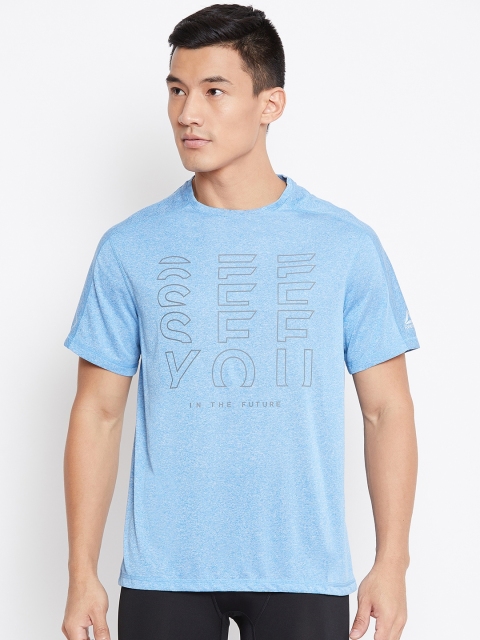 

Reebok Men Blue Printed One Series Reflective Move Running T-Shirt