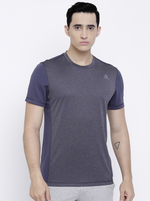 

Reebok Men Charcoal Grey & Navy Style Round Neck T-shirt
