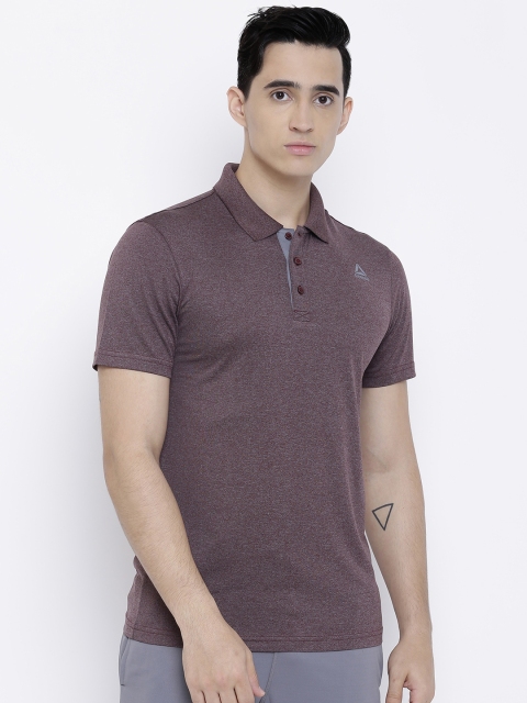 

Reebok Men Marpon Solid GRN Polo Collar T-shirt, Maroon