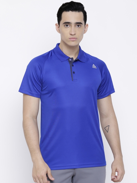 

Reebok Men Blue RAG Polo Collar T-shirt