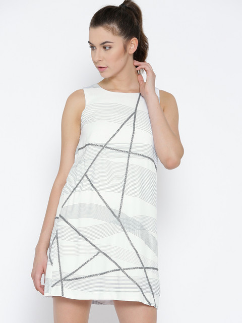 

Vero Moda Marquee by Kangana Ranaut Off-White Printed A-Line Dress
