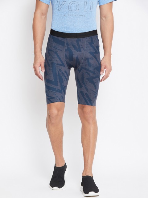 

Reebok Men Blue CrossFit Compression Printed Training Shorts