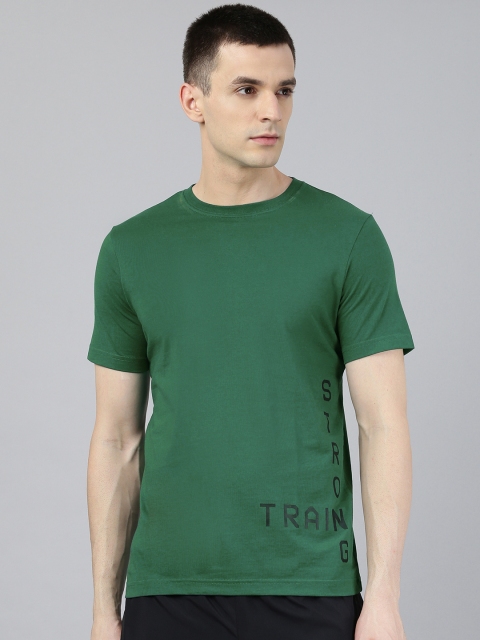 

Reebok Men Green FON BAS Solid Round Neck Training T-shirt