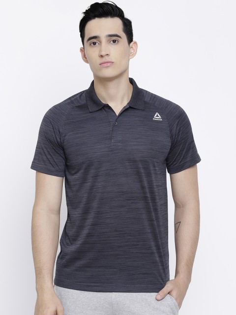

Reebok Men Charcoal Grey CT Polo Collar T-shirt
