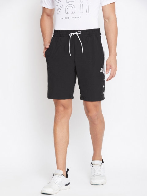 

Reebok Men Black Solid MYT Woven Training Shorts