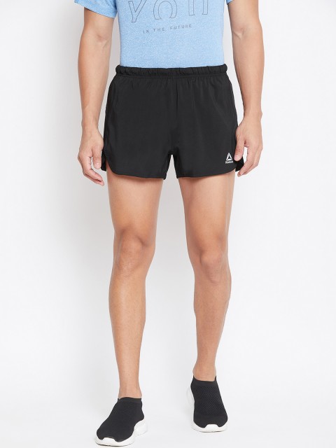

Reebok Men Black Solid RE 3 Inch Running Shorts