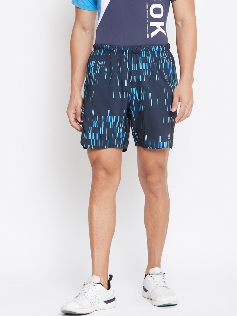 

Reebok Men Blue Printed Running Essentials 7-Inch Shorts