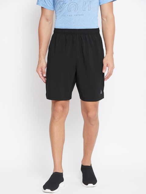 

Reebok Men Black Workout Ready Comm Woven Solid Training Shorts