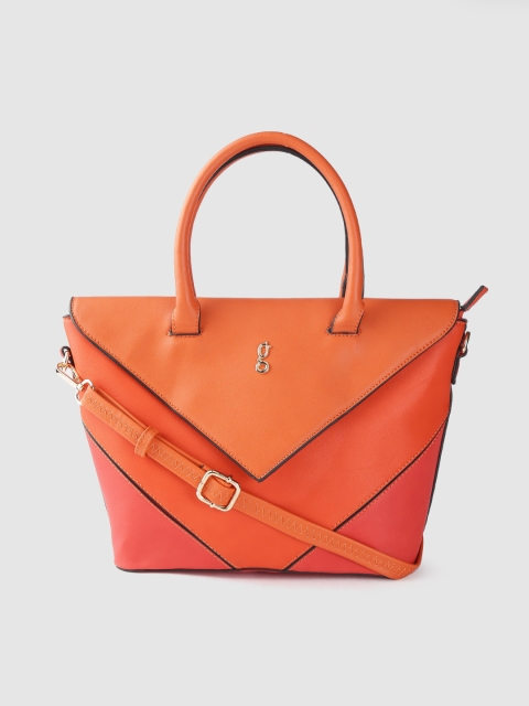 

Global Desi Orange Solid Handheld Bag
